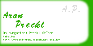 aron preckl business card